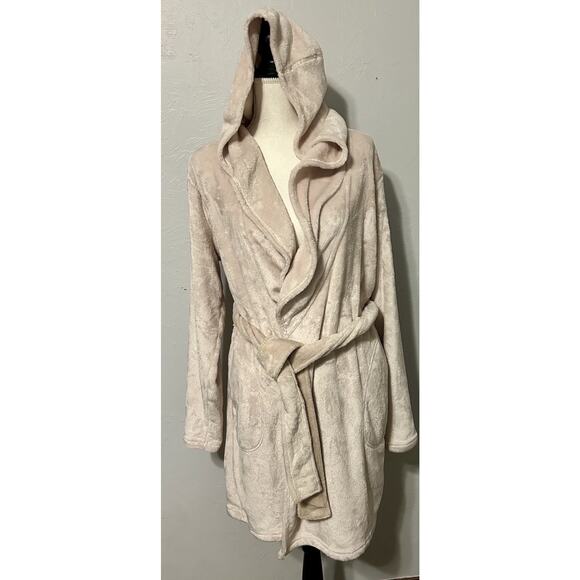 UGG Miranda Women's M Fleece Plush 2 Pocket Belted Cream Cozy Bath Robe - Picture 1 of 9